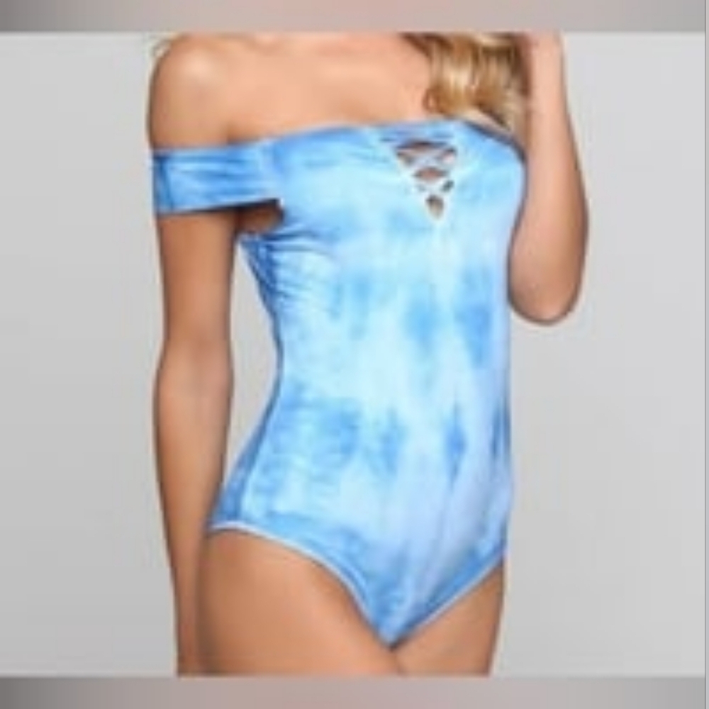 Frankie's Bikinis Blue Tie-Dye One Piece